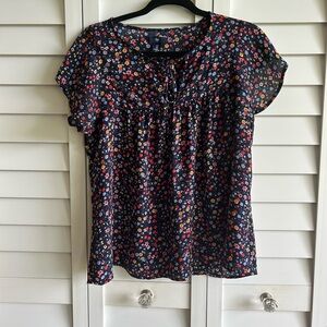 Floral Women's Top - Black Multicolor